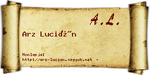 Arz Lucián névjegykártya